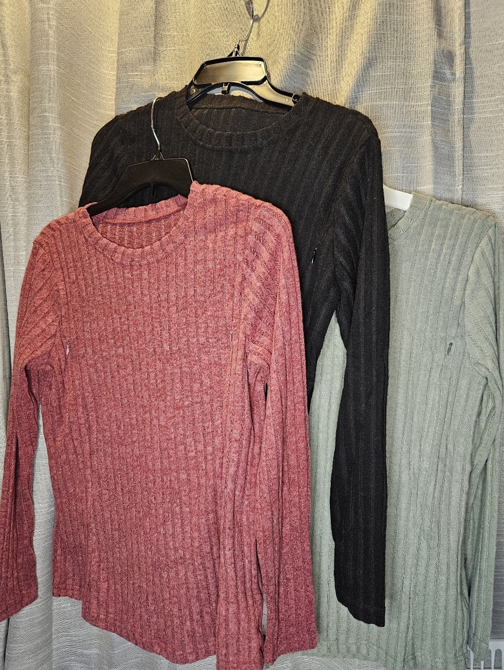 Sweetyweee Nursing Shirts Breastfeeding Zipper Ribbed Maternity Lightweight New
